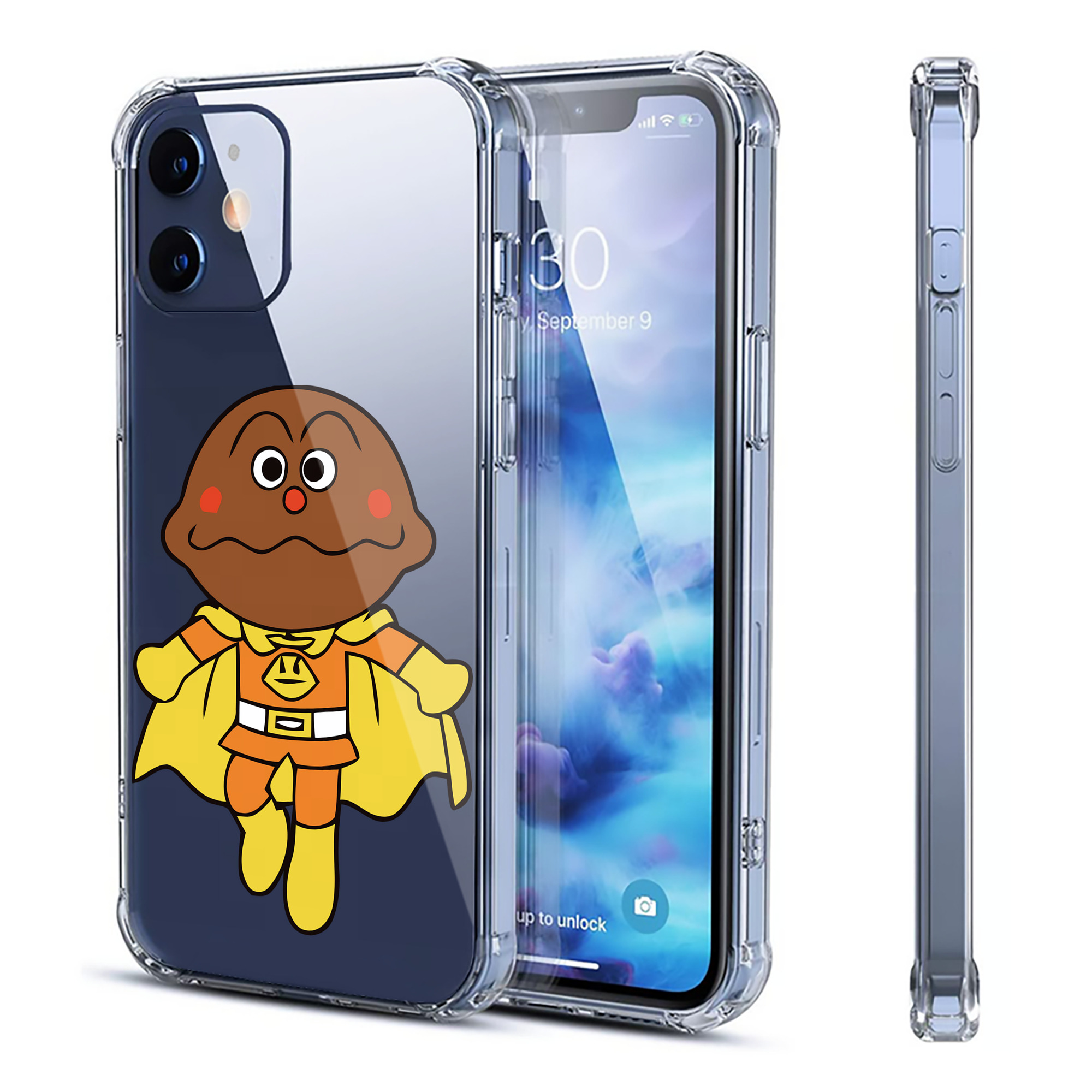 （画像用） アンパンマン Anpanman 【iPhone 12シリーズ対応】透明スマホケース（クリアソフトケース）